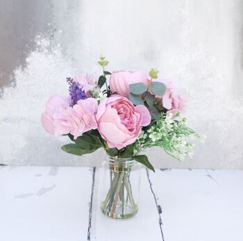 Peony Bouquet With Lavender Artificial, 3 of 10