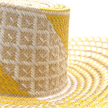 Ibiza Yellow Wide Brim Straw Hat, 4 of 6