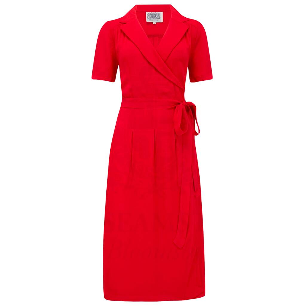 Peggy Dress In Lipstick Red 1940s Vintage Style, 1 of 2