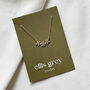 Cz Triple Flower 18k Gold Necklace, thumbnail 2 of 2