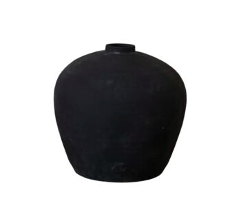 Catia Handmade Antique Black Terracotta Pot Vase, 2 of 2