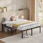 Metal Double Bed Frame With Storage Holder, thumbnail 1 of 6