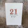 Personalised Watercolour Number Age Birthday Card, thumbnail 3 of 6