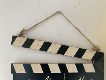 French Wooden Open And Closed Double Sided Clapper Board Sign, 2 of 6