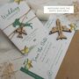 Lemon Floral Passport Invitation With Plane Charms For Destination Wedding, thumbnail 9 of 9