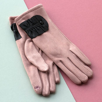 Leather Ruffle Detail Gloves, 2 of 9