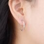 Silver Twisted Hoops, 925 Sterling Silver, thumbnail 2 of 7