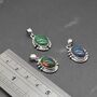 Black Fire Opal Pendant Necklace: Sterling Silver Chain, thumbnail 6 of 11