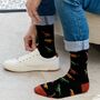 Men's Bamboo Socks Black Multi Dinosaurs, thumbnail 1 of 7