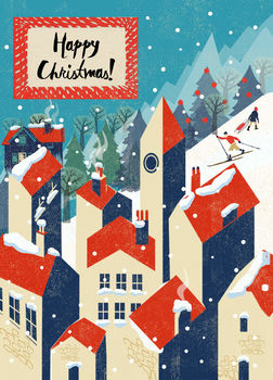 Winter Village Christmas Card, 2 of 2