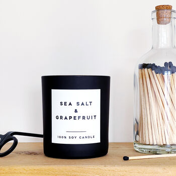Matt Black Soy Wax Candle Choice Of Fragrance, 2 of 8