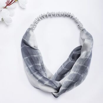 Tie And Dye Greys Mulberry Silk Headband, 6 of 6