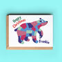 Personalised Patchwork Polar Bear Christmas Card, thumbnail 1 of 2