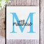 Personalised Blue Porcelain Coaster With Initials Name Gift, thumbnail 1 of 2