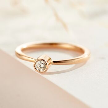 Personalised 9ct Gold Tall Diamond Engagement Ring, 8 of 11