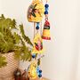 Hand Painted Mustard Yellow Long Hanging Bell Windchime, thumbnail 2 of 9