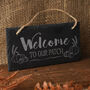 'Welcome To Our Patch' Hanging Slate Sign, thumbnail 1 of 2