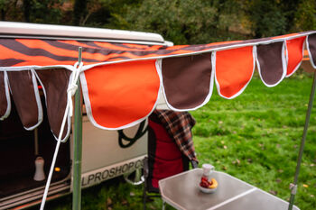 Retro Campervan Sun Canopy Shade Orange And Brown, 3 of 3