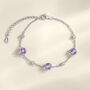 Pink Sapphire And Amethyst Bracelet In Sterling Silver And Gold Vermeil, thumbnail 4 of 11