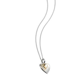 Sterling Silver And Gold Double Heart Pendant Necklace, 4 of 4