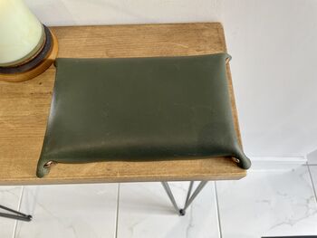 Personalised Rectangle Racing Green Leather Desk Tray, 10 of 12