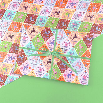 Christmas Reindeer Patchwork Gift Wrap, 3 of 7