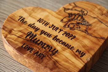 Personalised “The Day You Became My Mummy” Heart – Baby Keepsake Gift, 4 of 4