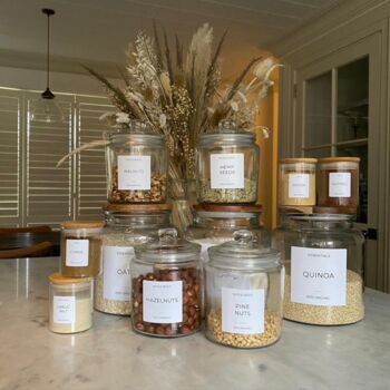 Large Glass Jar With Wooden Lid And Personalised Label, 3 of 3