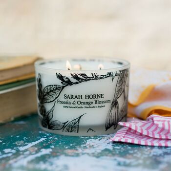 Luxury Freesia And Orange Blossom Candle In A Gift Box, 2 of 5