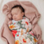 Red Rose Bamboo Muslin Swaddle Blanket, thumbnail 1 of 2