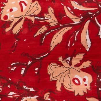 Indian Cotton Red Rubra Print Pyjama Set, 6 of 7