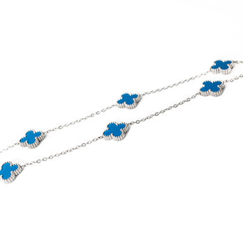 Clover Necklace Silver/Blue, 2 of 2