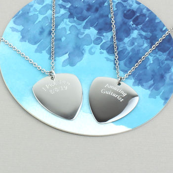 Personalised Stainless Steel Plectrum Necklace, 4 of 7