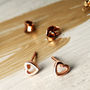 Dainty Heart Silver Stud Earrings On A Gift Card, thumbnail 4 of 10
