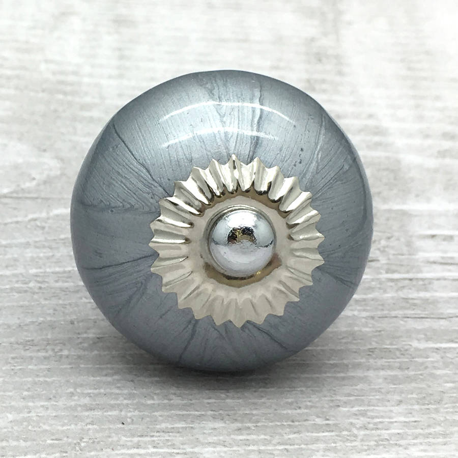 grey metallic paint cupboard door knob drawer handle by g decor