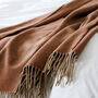 Extra Large Rust And Beige Lambswool Throw, thumbnail 4 of 4