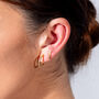 Skinny Drop Hoops With White Topaz In 18ct Gold Vermeil, thumbnail 2 of 3