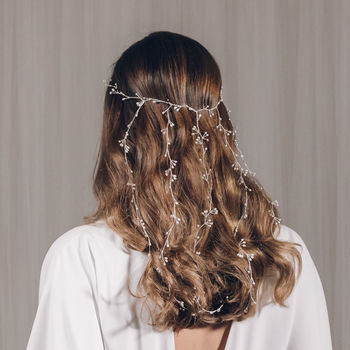 Silver And Freshwater Pearl Veil Style Hair Vine Elise, 4 of 12