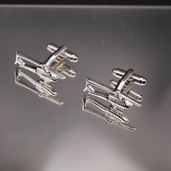 Helicopter Silver Cufflinks Gift Pilot, 3 of 5