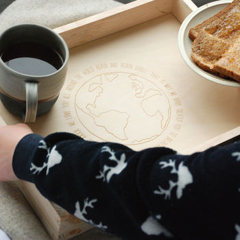 Personalised Love You The Whole World Breakfast Tray, 2 of 3