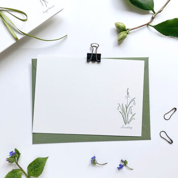 Hand Illustrated ‘Spring Flowers’ Flat Notecard Set, 7 of 8