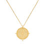 Chunky 18 K Gold Aztec Coin Medallion Necklace, thumbnail 2 of 10