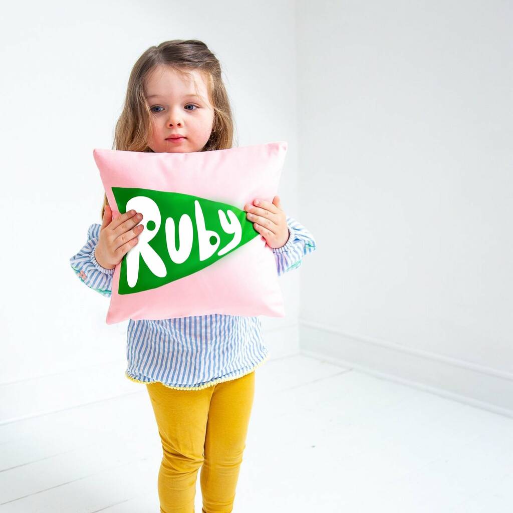 Personalised Name Pennant Flag Cushion By OHHii | notonthehighstreet.com