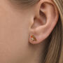 Gold Plated Enamel Robin Stud Earrings, thumbnail 2 of 6