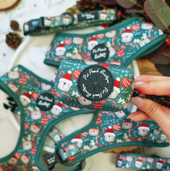 Jolly Bear Christmas Dog Collar, 7 of 8