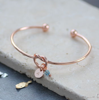 Rose Gold Plated Friendship Knot Bangle, 9 of 12