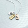 Personalised Name And Butterfly Mini Tag Necklace, thumbnail 1 of 3