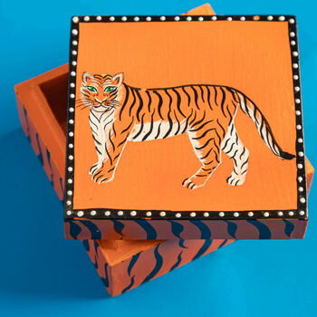 Tiger Hand Painted Box, 6 of 7