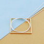 Circle And Square Long Silver And Gold Plated Necklace, thumbnail 2 of 4