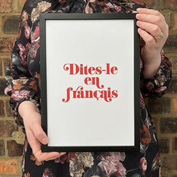 'Say It In French' Typography Print, 3 of 7